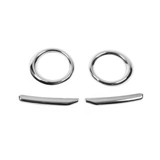 Fog Light Trims with Stripes (2010-2015, 4 pcs, Stainless Steel) photo 2