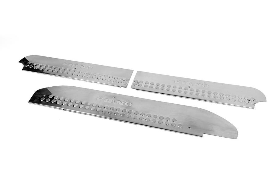 Mercedes Viano 2004-2014 Stainless Steel Door Sill Protectors OmsaLine 3 pcs, OmsaLine - Italian Stainless Steel Image