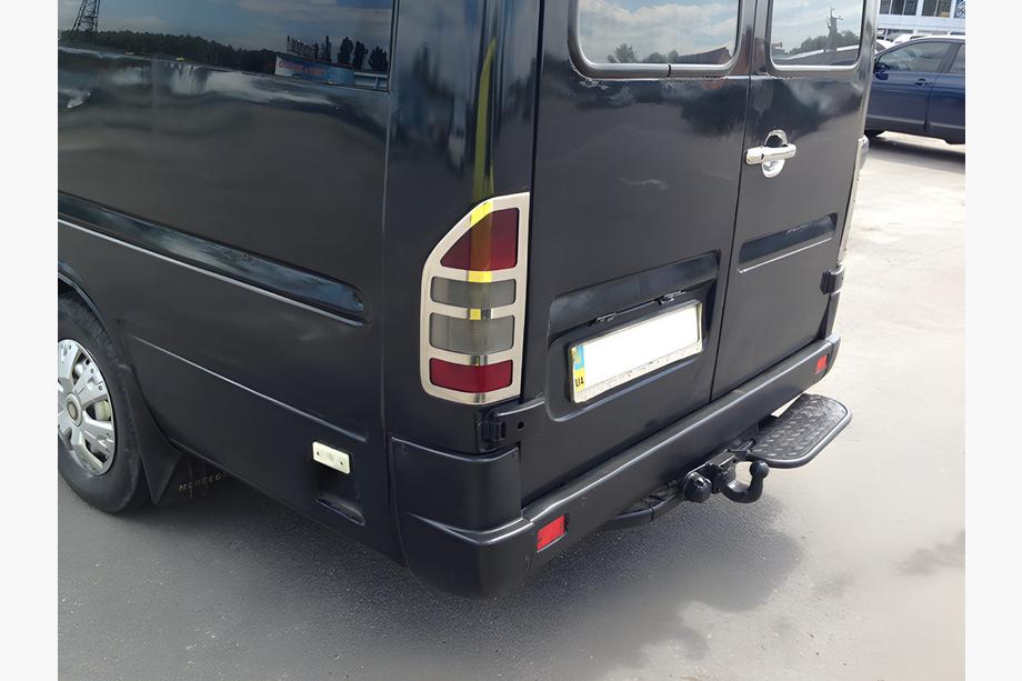 Mercedes Sprinter W901/902/903/904/905 1995–2006 Chrome Tail Light Covers (2 pcs, Stainless Steel) OmsaLine - Italian Stainless Steel Image