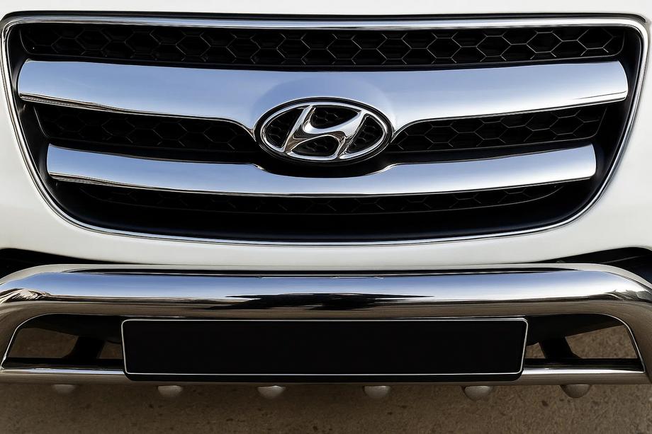 Hyundai Santa Fe 2 2006-2012 Chrome Grille Covers (2006-2010, 2 pcs, stainless steel) Image