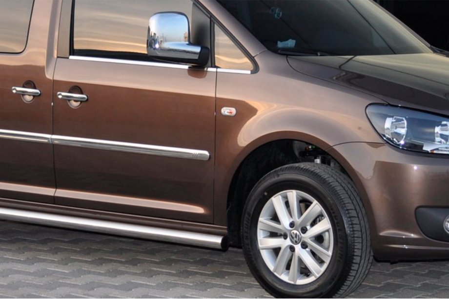 Volkswagen Caddy 2010-2015 Side Bars BB001 (2 pcs, stainless steel) d60, Standard Base Photo 6