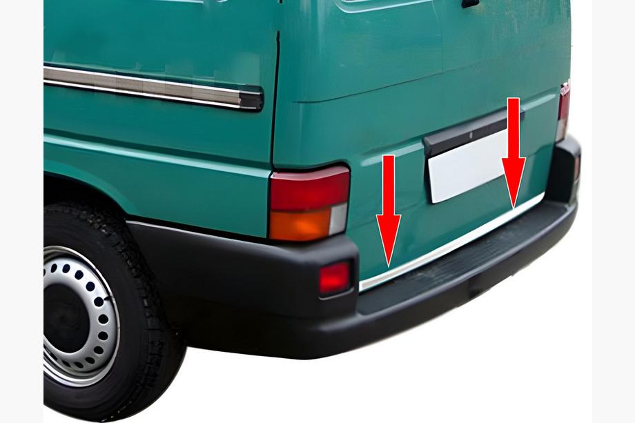Volkswagen T4 Transporter 1990-2003 Trunk Sill Protector Stainless Steel OmsaLine, Tailgate - 1 Door Image