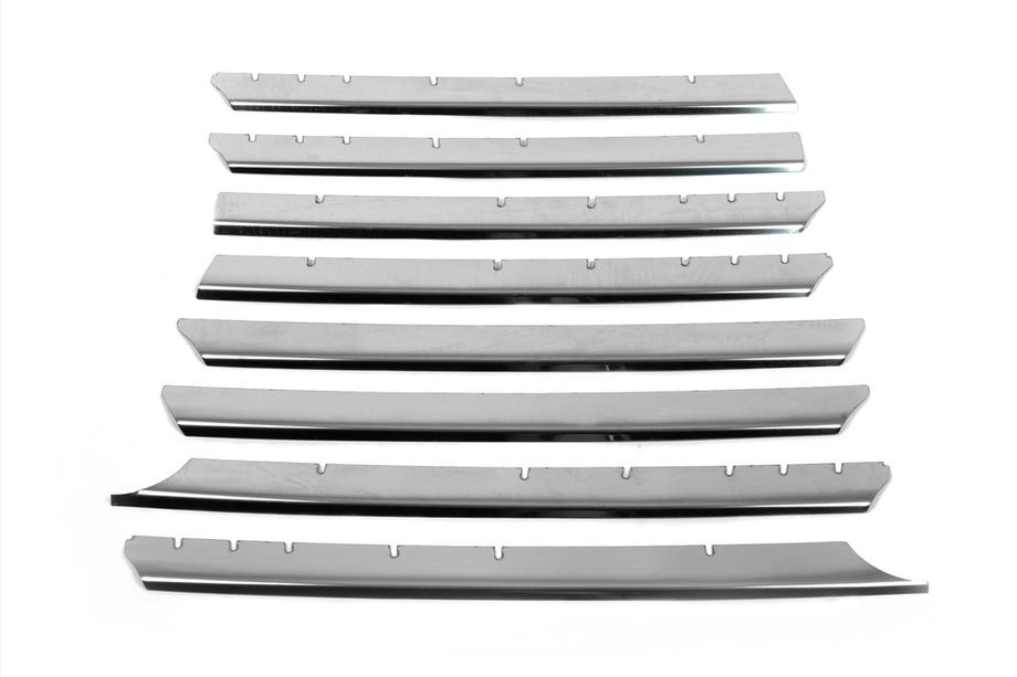 Volkswagen T4 Transporter 1990-2003 Chrome Grille Covers Straight Hood (8 pcs, Stainless Steel) Photo 3