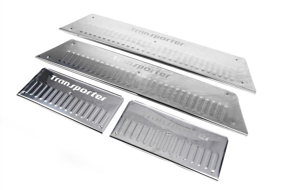 Volkswagen T5 Transporter 2003-2010 Interior door sill covers (Carmos, stainless steel) 3 doors, without lettering Photo 9