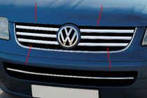 Volkswagen T5 Multivan 2003–2010 Chrome Grille Covers (6 pcs, Stainless Steel) photo 1