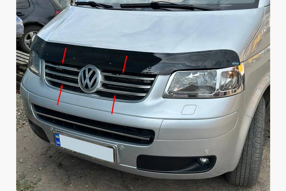 Volkswagen T5 Caravelle 2004-2010 Chrome Grille Covers (6 pcs, Stainless Steel) Image