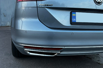 Volkswagen Passat B8 2015-2023 Exhaust tip covers imitation SD/SW (2015-2018, 2 pcs, stainless steel) Carmos - Turkish Stainless Steel photo 7