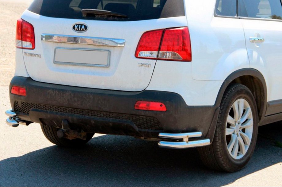 Kia Sorento II XM 2009-2014 Rear Double Corner Bars AK003-Double (Stainless Steel) Image