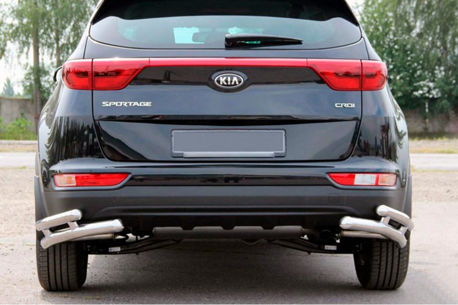Kia Sportage 2015-2021 Rear Protection Double Corner Bars AK003 Double (Stainless Steel) Image