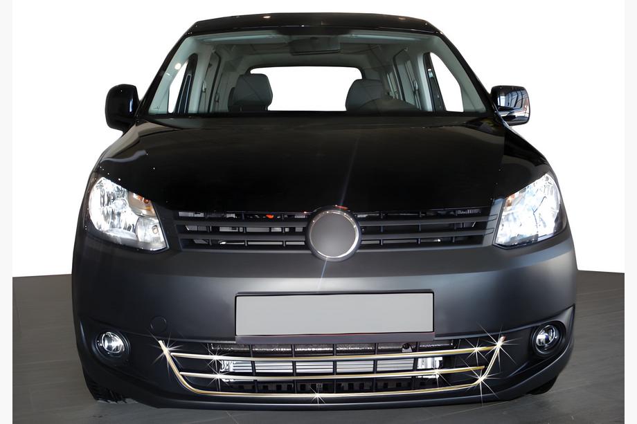 Volkswagen Caddy 2010-2015 Front bumper protector trims Trend (3 pcs, stainless steel) Image