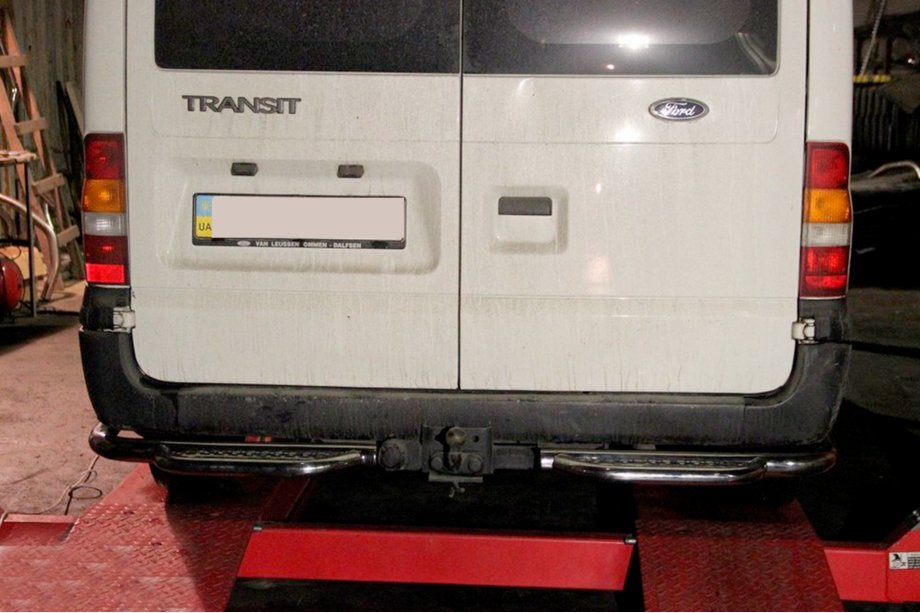 Ford Transit 2000–2014 Rear protection step AK-Special (stainless steel) Image