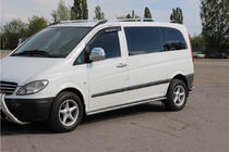 Mercedes Vito W639 2004-2014 Side Bars BB001 (2 pcs, Stainless Steel) d60, long wheelbase (L3) photo 2