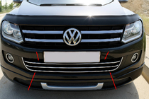 Volkswagen Amarok 2010-2022 Stainless Steel Front Bumper Trim with Smile Design (3 pcs) photo 1