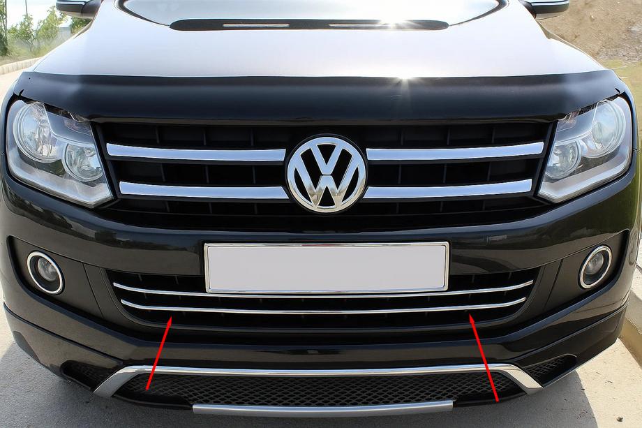 Volkswagen Amarok 2010-2022 Front bumper stainless steel covers (2 pcs) Photo 1