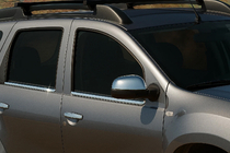 Renault Duster 2008–2017 Mirror Covers Version 1 (2 pcs, Stainless Steel) OmsaLine - Italian Stainless Steel photo 1