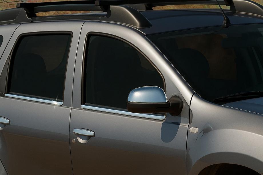 Renault Duster 2008–2017 Mirror Covers Version 1 (2 pcs, Stainless Steel) OmsaLine - Italian Stainless Steel Image