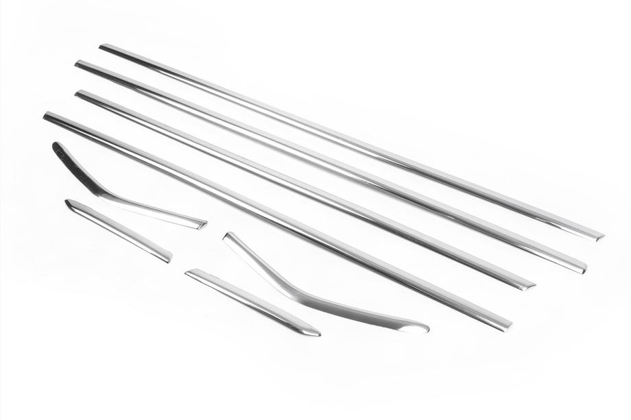 Ford Focus III 2011-2017 Window Lower Trim Stainless Steel (8 pcs) Sedan, OmsaLine - Italian Stainless Steel Photo 4