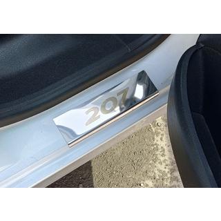 Carmos Door Sill Protectors (4 pcs, Stainless Steel) Peugeot 207 2006–2014 photo 2