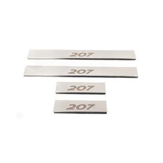 Carmos Door Sill Protectors (4 pcs, Stainless Steel) Peugeot 207 2006–2014 photo 3