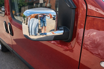 Peugeot Bipper 2008-2017 Full mirror covers (2 pcs, stainless steel) OmsaLine - Chrome Plastic photo 1