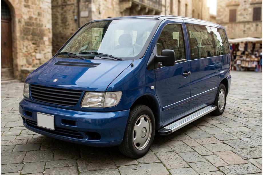 Mercedes Vito W638 1996-2003 Side Steps Maya V2 (2 pcs, Aluminum) Image