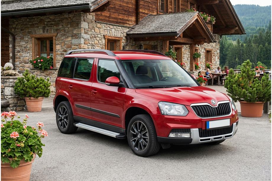 Skoda Yeti 2009-2017 Side Steps Maya V2 (2 pcs, Aluminum) Image