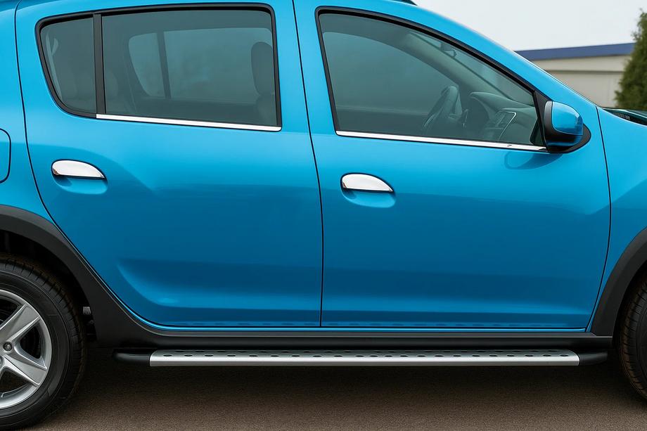 Renault Sandero 2007-2013 Exterior window trim stainless steel (4 pcs) OmsaLine - Italian Stainless Steel Image