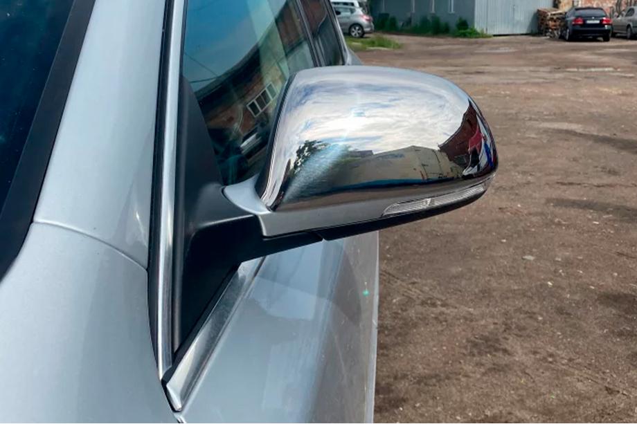Skoda Octavia II A5 2010-2013 Mirror Covers (2 pcs, Stainless Steel) OmsaLine - Italian Stainless Steel Photo 4