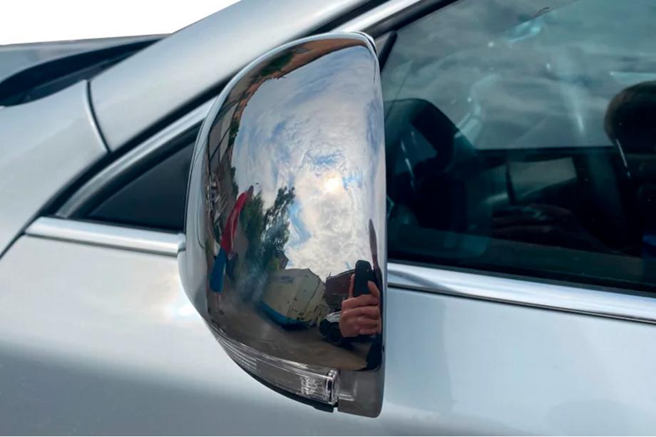 Skoda Octavia II A5 2010-2013 Mirror Covers (2 pcs, Stainless Steel) OmsaLine - Italian Stainless Steel Photo 5