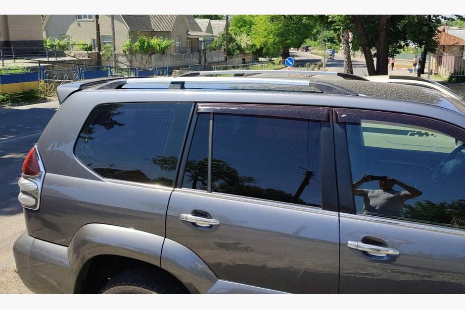 Toyota Land Cruiser Prado 120 2002-2009 Roof Rails Chrome Turkish Metal Feet Photo 2