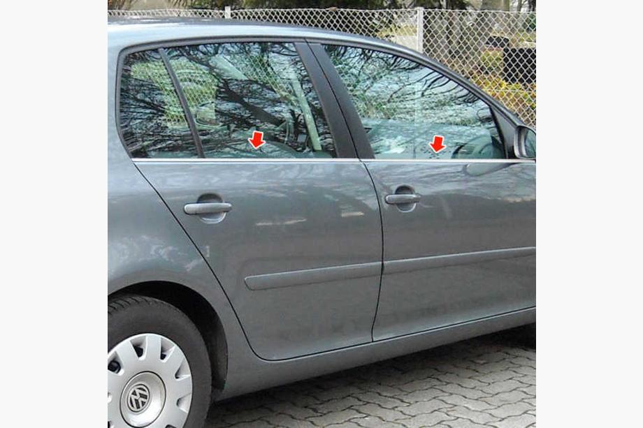 Volkswagen Golf 5 2003-2009 Exterior window trim stainless steel (4 pcs) OmsaLine - Italian Stainless Steel Image