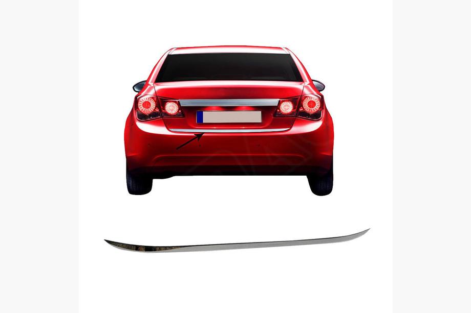 Chevrolet Cruze 2009–2015 Trunk Sill Protector Stainless Steel Sedan, OmsaLine - Italian Stainless Steel Photo 4