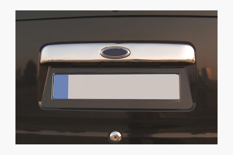 Ford Connect 2006–2009 Chrome trim above license plate (fits on original, with logo cutout, stainless steel) Image