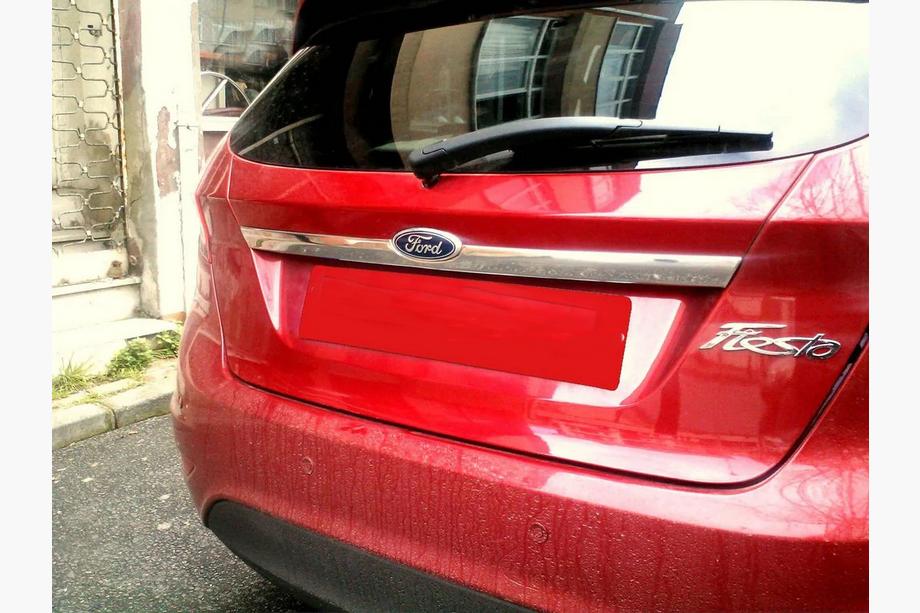 Ford Fiesta 2008-2017 Chrome trim above license plate (stainless steel) OmsaLine - Italian Stainless Steel Image