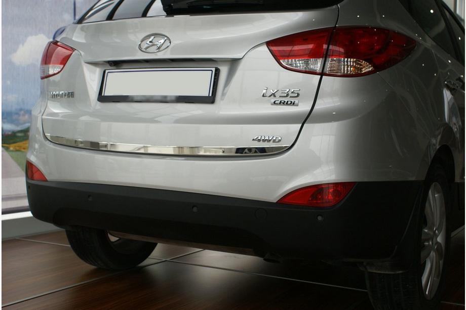 Hyundai IX-35 2010-2015 Trunk trim stainless steel OmsaLine - Italian Stainless Steel Image