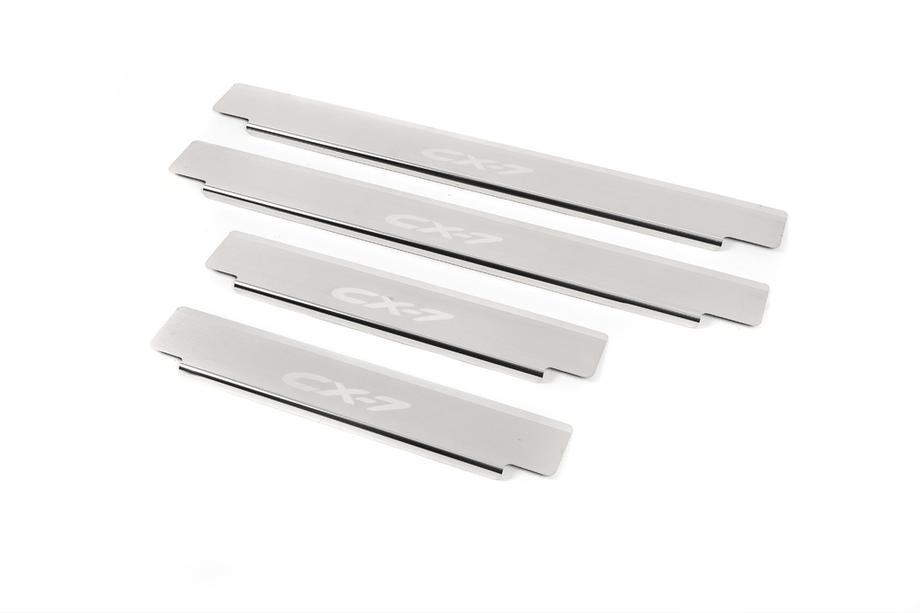 Mazda CX-7 2006-2012 Door Sill Covers Nataniko (4 pcs, Stainless Steel) Image