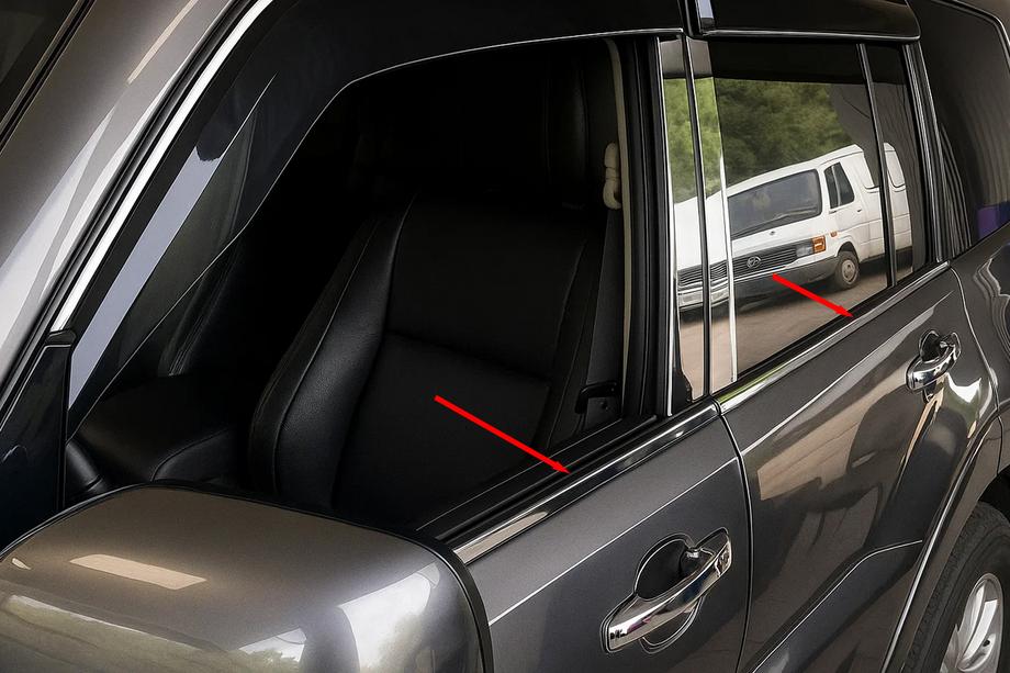 Mitsubishi Pajero Wagon IV 2006-2021 Window Trim Stainless Steel (4 pcs) Image