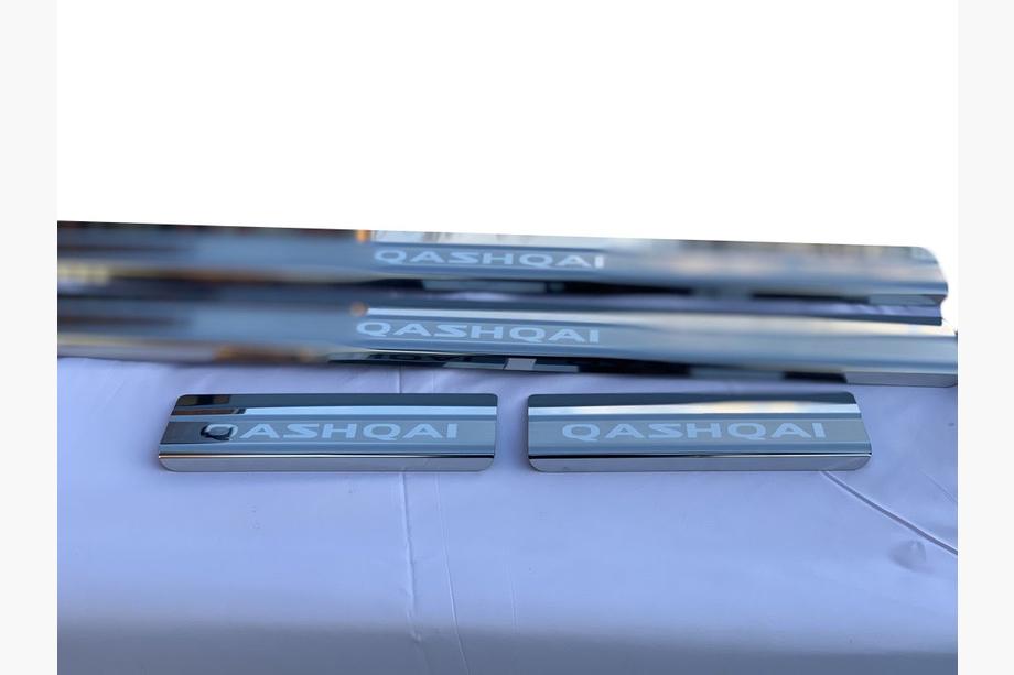 Nissan Qashqai 2014-2021 Door Sill Covers Nataniko (4 pcs, Stainless Steel) Premium - 3M Tape, 0.8 mm Image