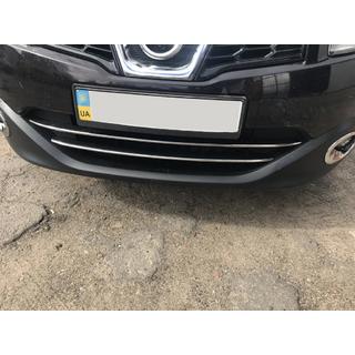 Strips for lower grille (2 pcs, stainless steel) Nissan Qashqai 2010-2014 photo 4