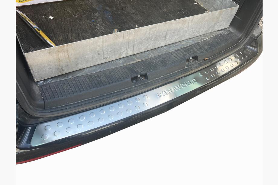 Volkswagen T5 2010-2015 Rear bumper protector straight (Omsa, stainless steel) Multivan Image