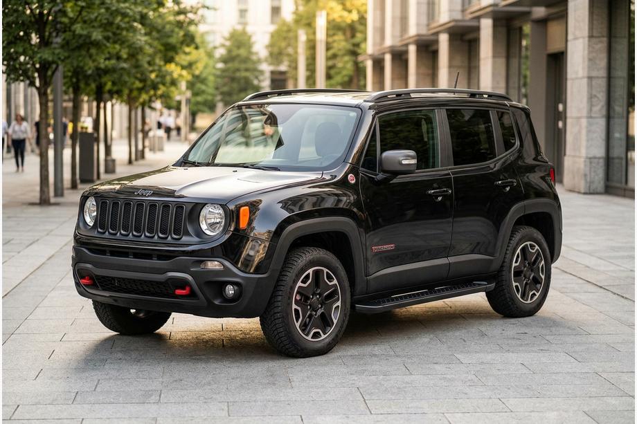 Jeep Renegade 2014- Side Steps Allmond Black (2 pcs, Aluminum) Image