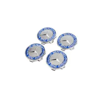 Wheel center caps 71/75 mm without ring (4 pcs, blue V2) photo 4