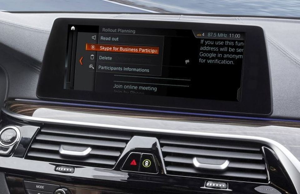 BMW cars will receive a package of Skype for Business