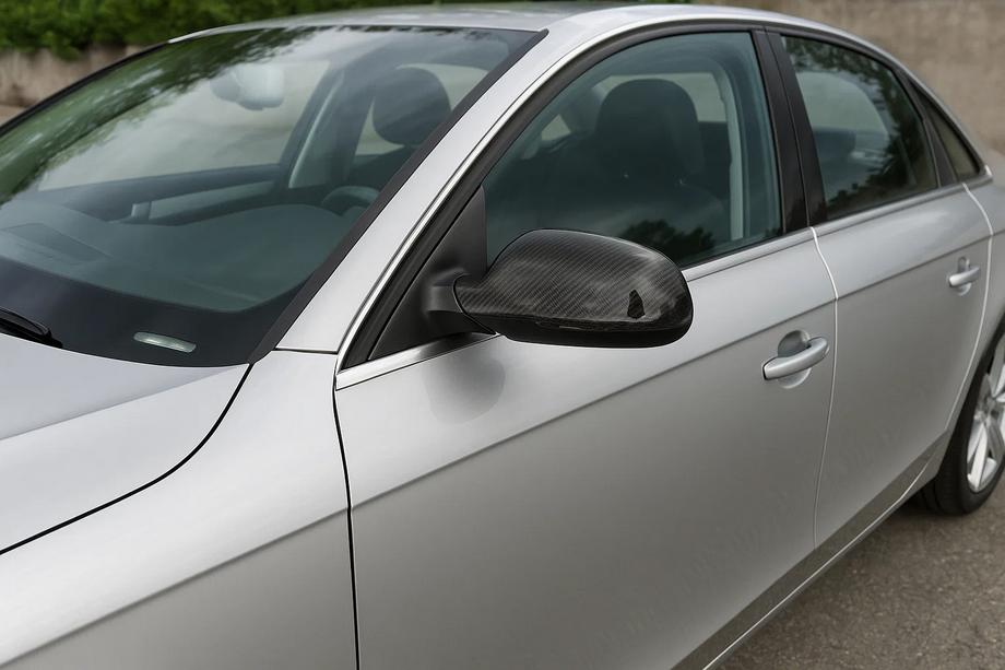 Audi A4 B8 2007-2015 Mirror Covers 2010-2015 (2pcs, Real Carbon) Photo 1