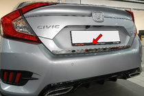 Honda Civic Sedan X 2016-2021 Trunk trim stainless steel Carmos - Turkish Stainless Steel photo 1