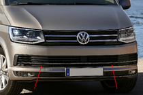 Volkswagen T6 2015-2024 Front Bumper Grille Covers 2015-2019 (3 pcs, Carbon) photo 1