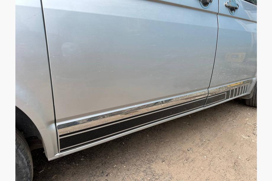 Volkswagen T6 2015-2024 Door Moldings Stainless Steel Chrome 1 Door, Long, Carmos - Turkish Steel Photo 17
