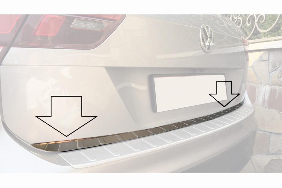 Volkswagen Tiguan 2016-2023 Trunk trim stainless steel Carmos - Turkish Stainless Steel Image