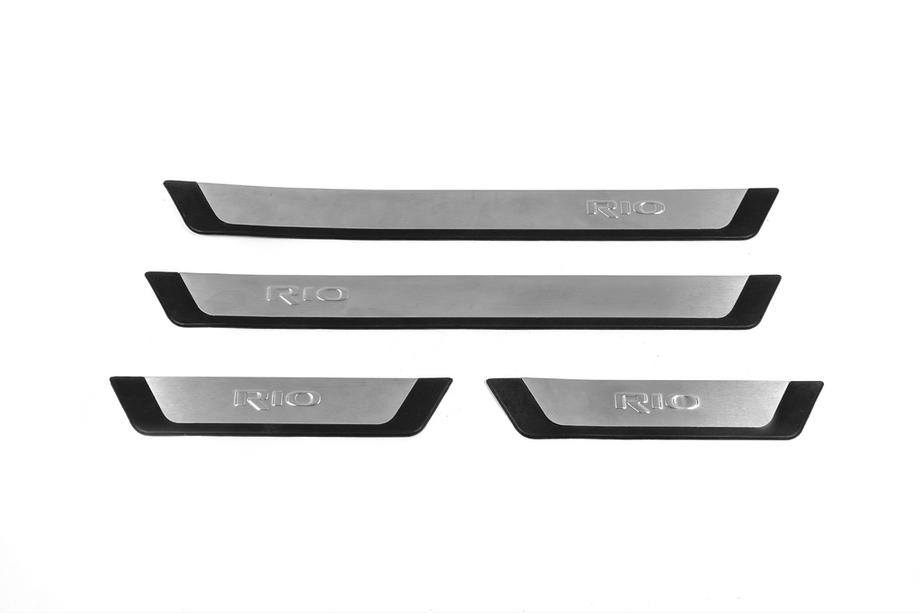 Kia Rio 2012-2017 Door Sill Protectors Flexill (4 pcs, Stainless Steel) Exclusive Image