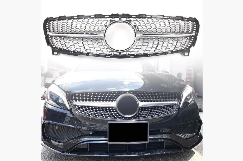 Mercedes A-class W176 2012-2018 Front Grille Diamond Silver (2015-2018) Image